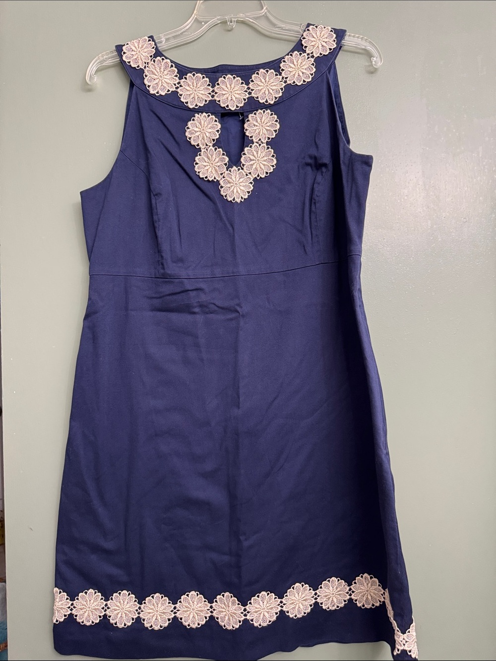 Lilly Pulitzer Navy Floral-Trim Sleeveless Dress
